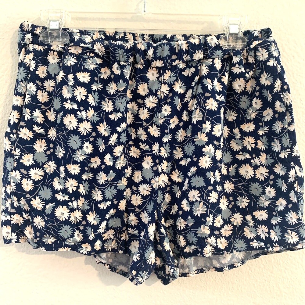 Madewell Shorts Womens Medium Drapey Pull-On French Floral Blue